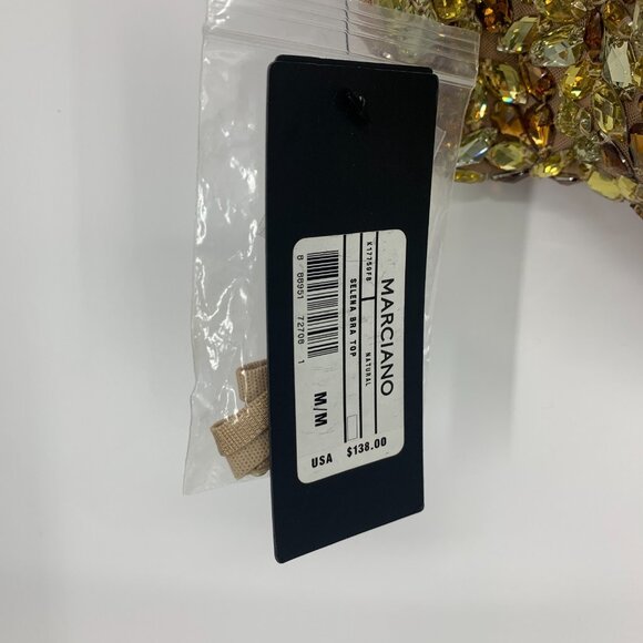 Marciano Bustier Selena Bra Top Bead Rhinestone Strapless Crop NWT - Picture 8 of 15